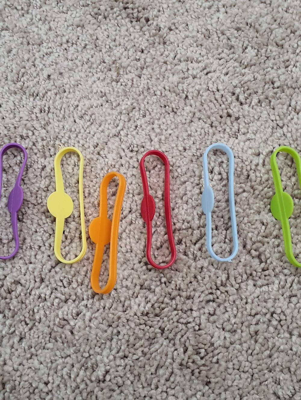 Drink Glass Markers Lot Of 6 Silicone 6 Colors Elastic Reusable